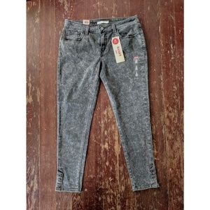 Levi's 535 ankle super skinny acid wash jeans